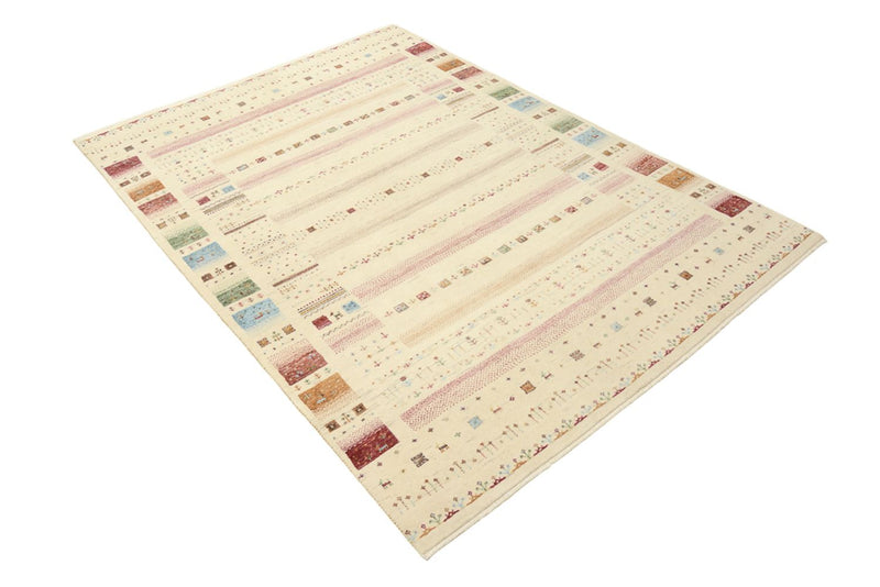 Alfombra Gabbeh - Loribaft Indus - 206 x 149 cm - beige claro