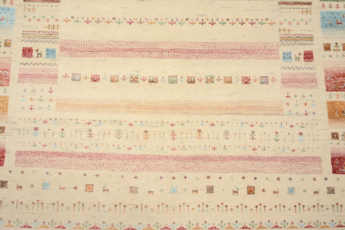 Alfombra Gabbeh - Loribaft Indus - 206 x 149 cm - beige claro