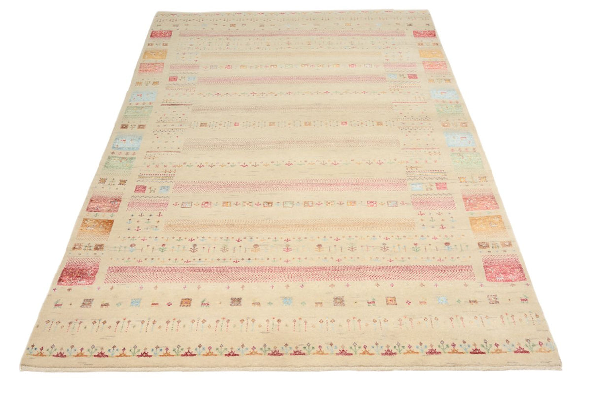 Alfombra Gabbeh - Loribaft Indus - 206 x 149 cm - beige claro