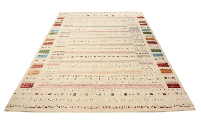 Alfombra Gabbeh - Loribaft Indus - 356 x 251 cm - beige claro