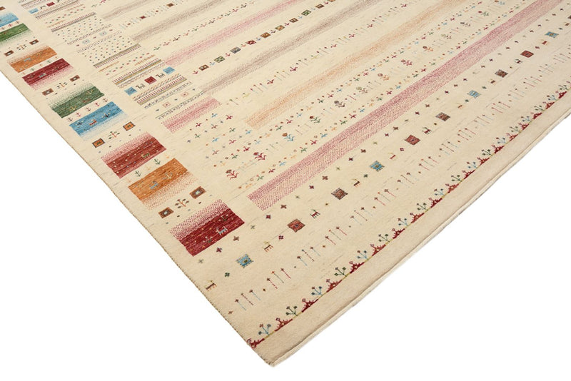 Alfombra Gabbeh - Loribaft Indus - 356 x 251 cm - beige claro