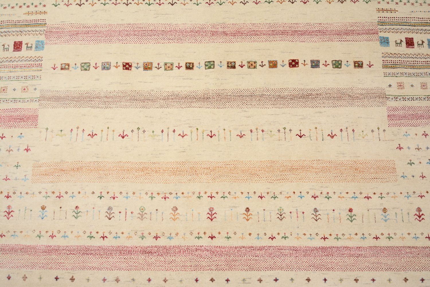 Alfombra Gabbeh - Loribaft Indus - 356 x 251 cm - beige claro