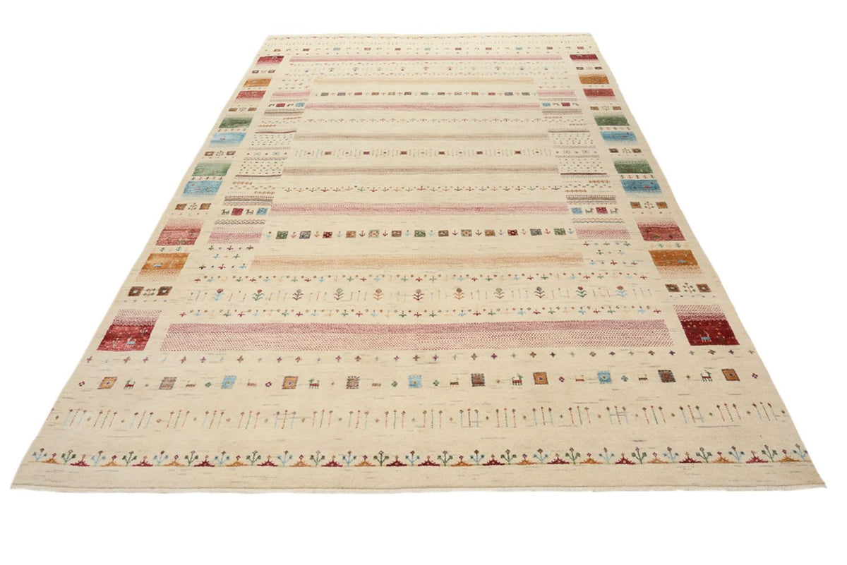 Alfombra Gabbeh - Loribaft Indus - 304 x 203 cm - beige claro