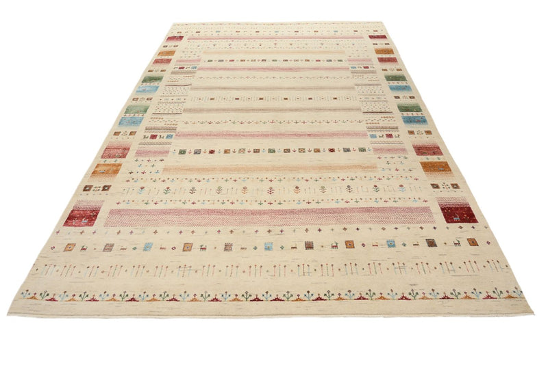Alfombra Gabbeh - Loribaft Indus - 304 x 203 cm - beige claro