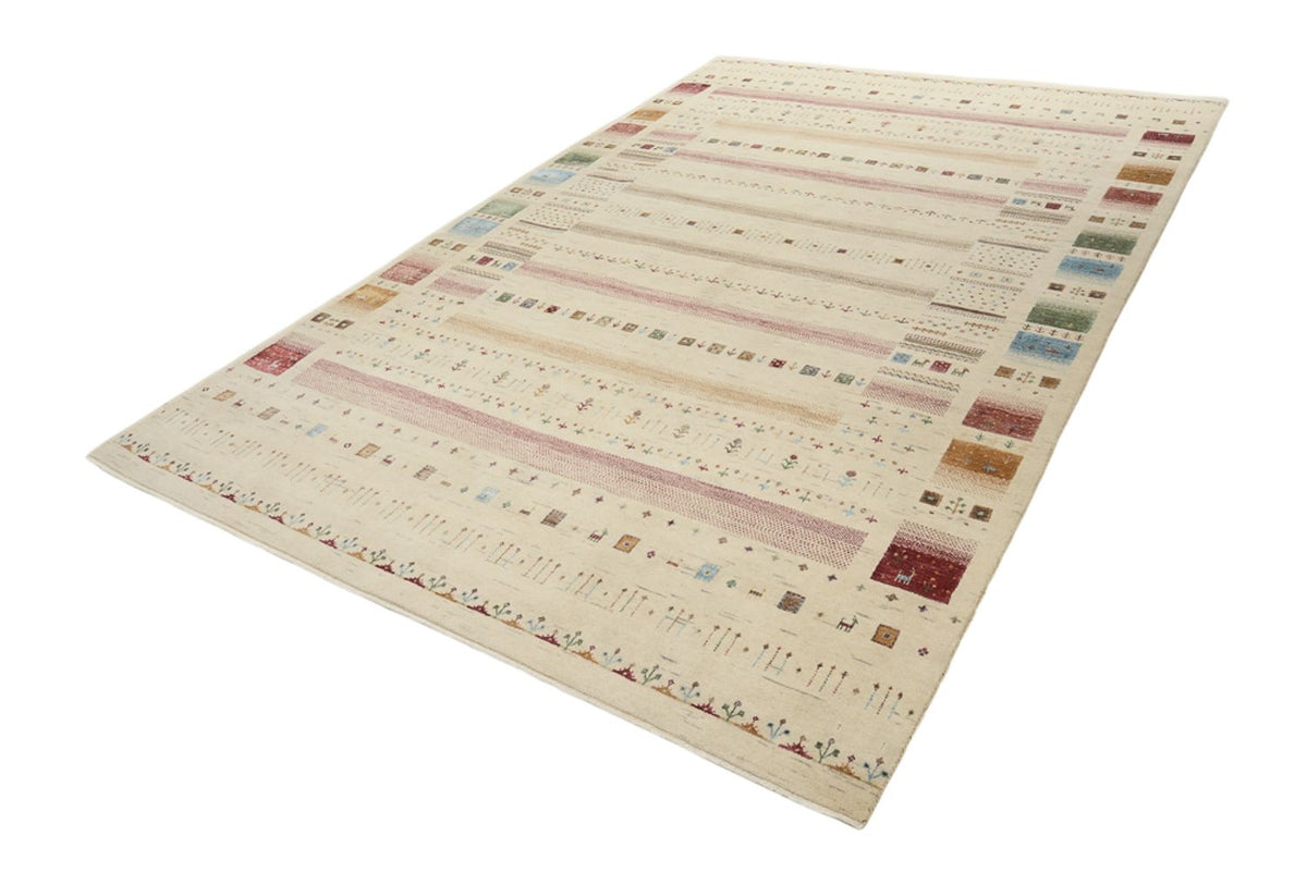 Alfombra Gabbeh - Loribaft Indus - 304 x 203 cm - beige claro