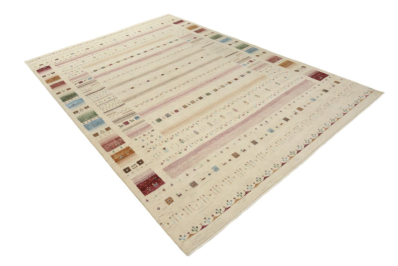 Alfombra Gabbeh - Loribaft Indus - 304 x 203 cm - beige claro