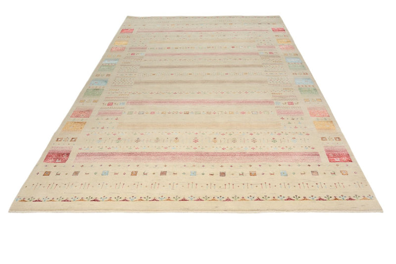 Alfombra Gabbeh - Loribaft Indus - 304 x 203 cm - beige claro