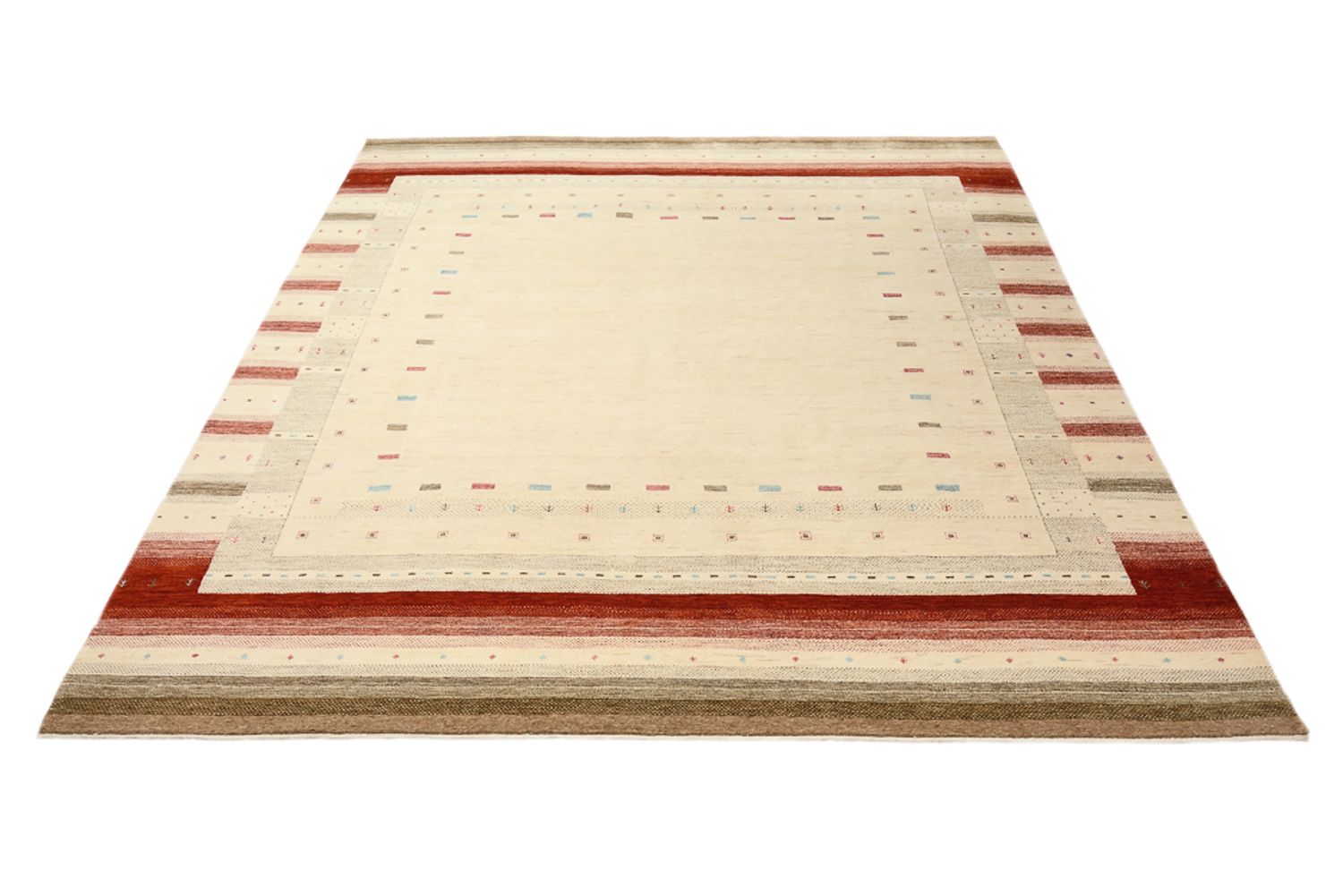 Alfombra Gabbeh - Loribaft Indus - 300 x 254 cm - beige claro