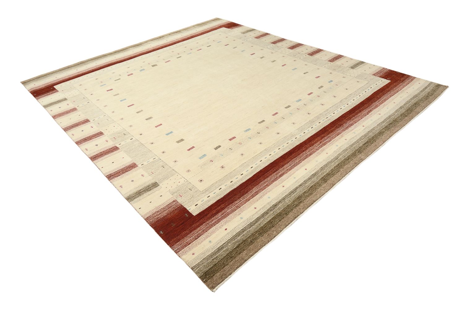 Alfombra Gabbeh - Loribaft Indus - 300 x 254 cm - beige claro