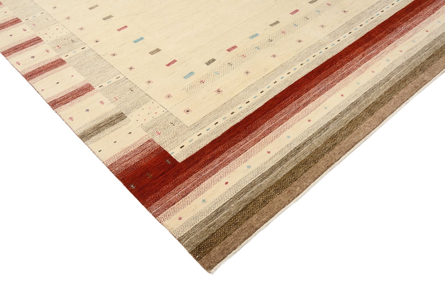 Alfombra Gabbeh - Loribaft Indus - 300 x 254 cm - beige claro