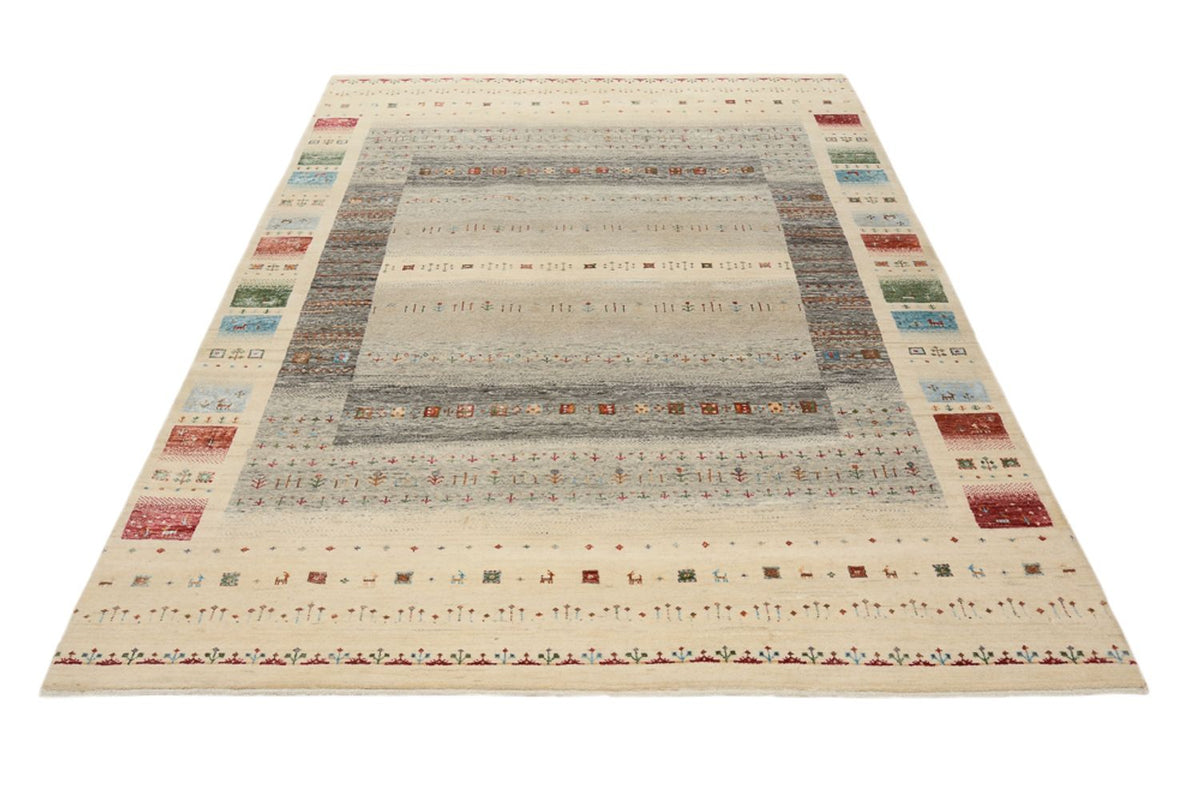 Alfombra Gabbeh - Loribaft Indus - 244 x 177 cm - beige claro