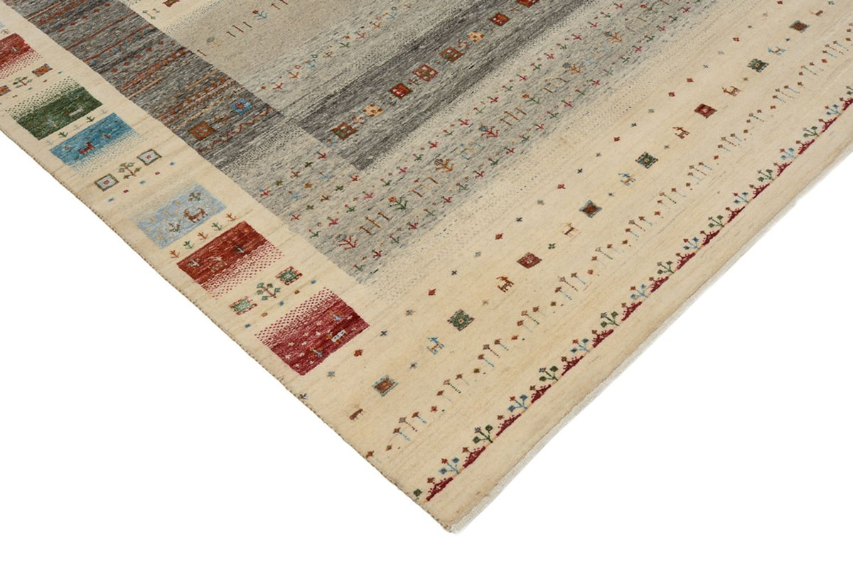 Alfombra Gabbeh - Loribaft Indus - 244 x 177 cm - beige claro