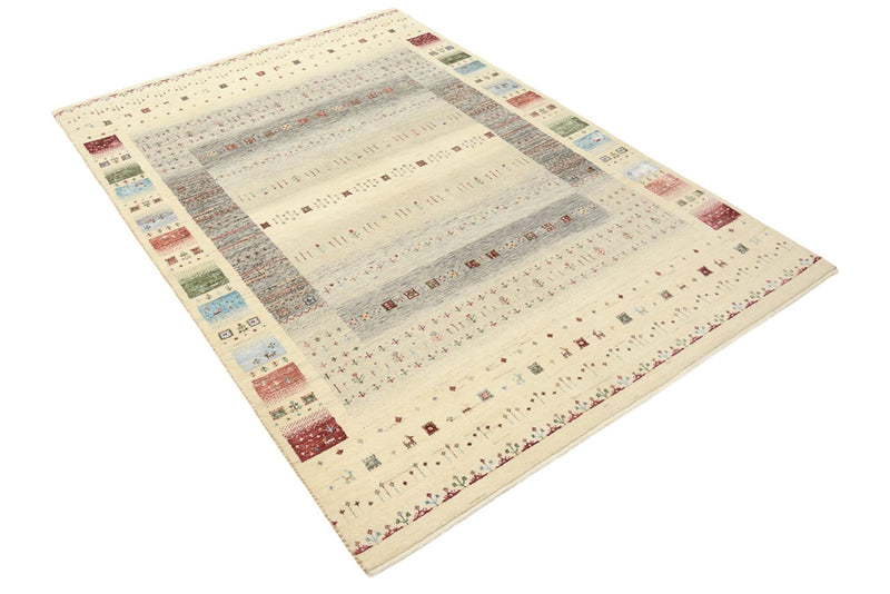 Alfombra Gabbeh - Loribaft Indus - 204 x 146 cm - beige claro