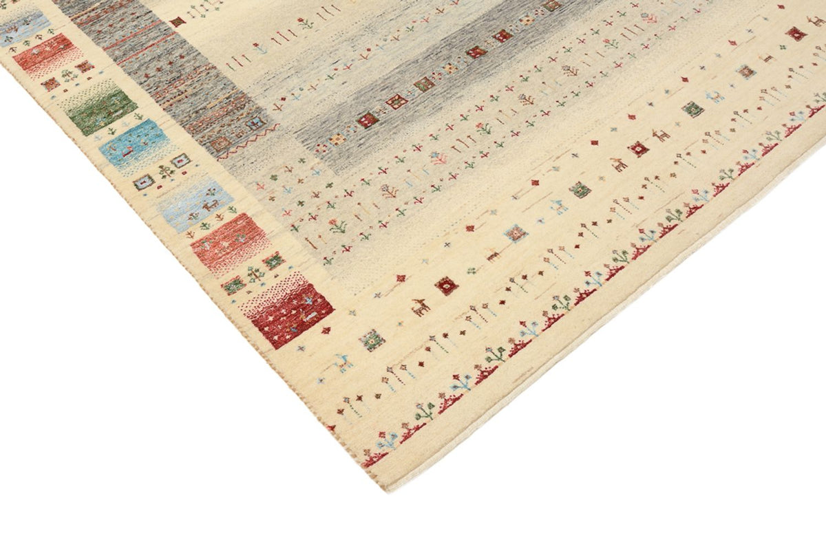 Alfombra Gabbeh - Loribaft Indus - 204 x 146 cm - beige claro