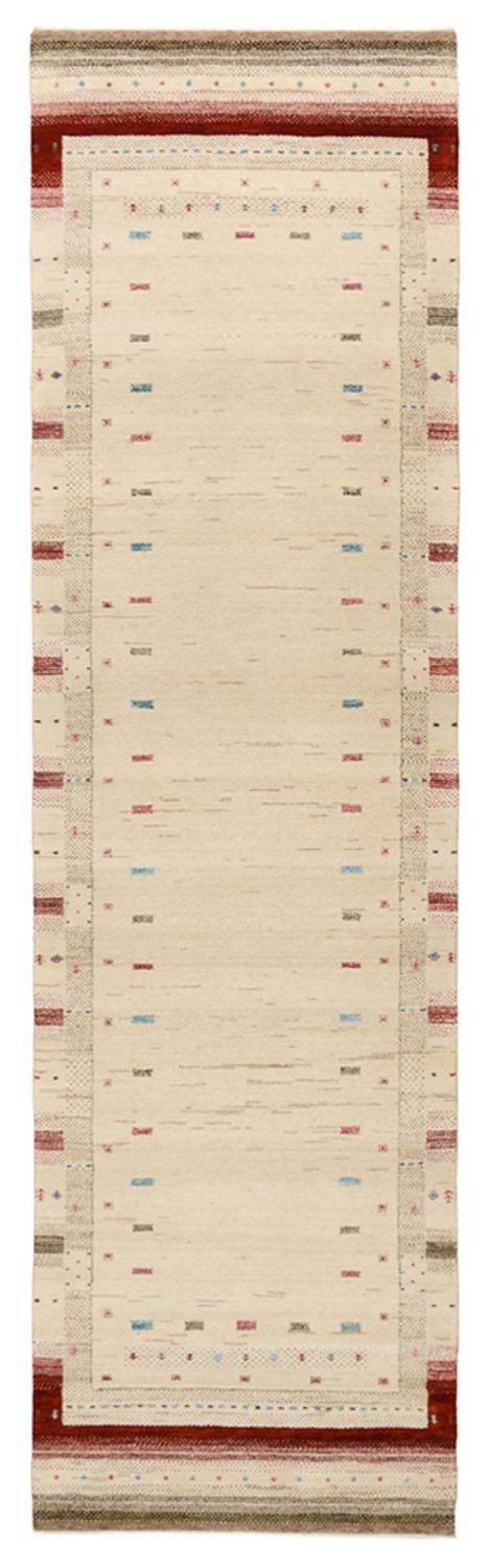 Alfombra de pasillo Alfombra Gabbeh - Loribaft Indus - 298 x 83 cm - beige claro