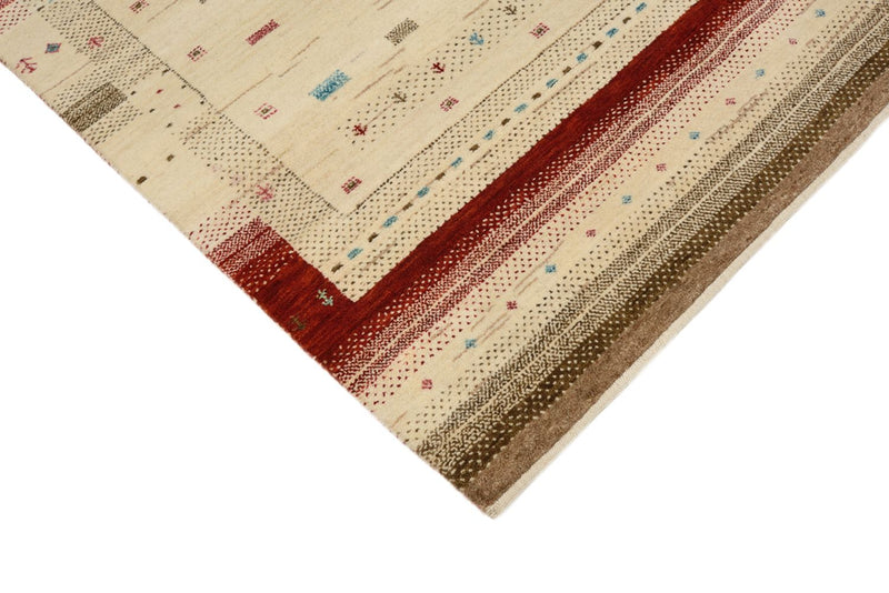 Alfombra de pasillo Alfombra Gabbeh - Loribaft Indus - 298 x 83 cm - beige claro