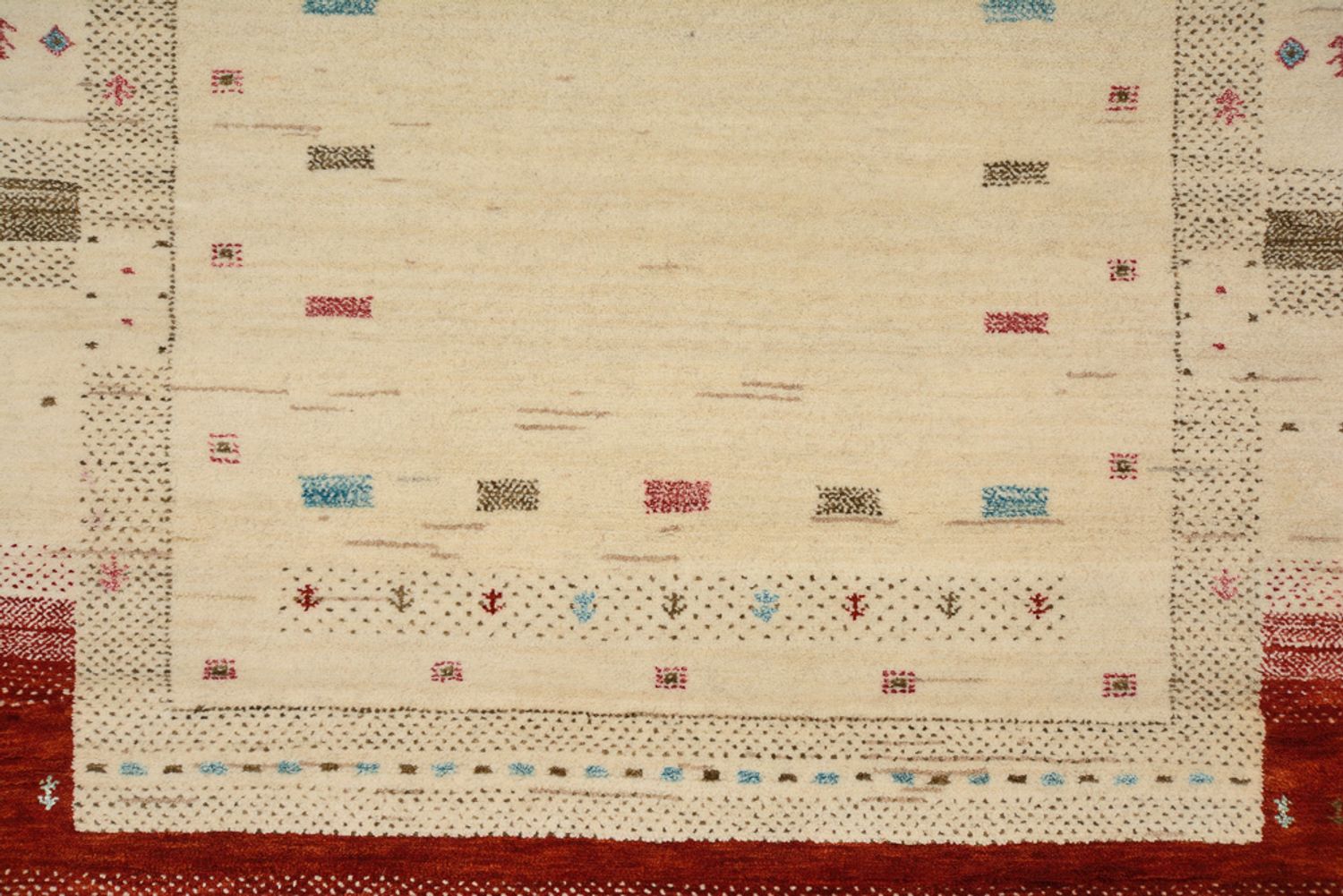 Alfombra de pasillo Alfombra Gabbeh - Loribaft Indus - 298 x 83 cm - beige claro