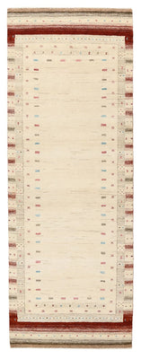 Alfombra de pasillo Alfombra Gabbeh - Loribaft Indus - 243 x 84 cm - beige claro
