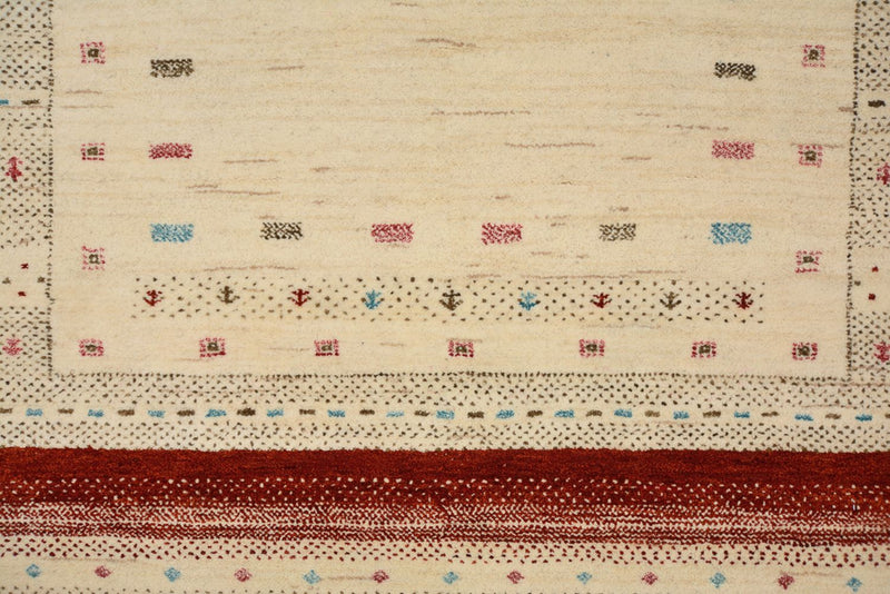 Alfombra de pasillo Alfombra Gabbeh - Loribaft Indus - 243 x 84 cm - beige claro