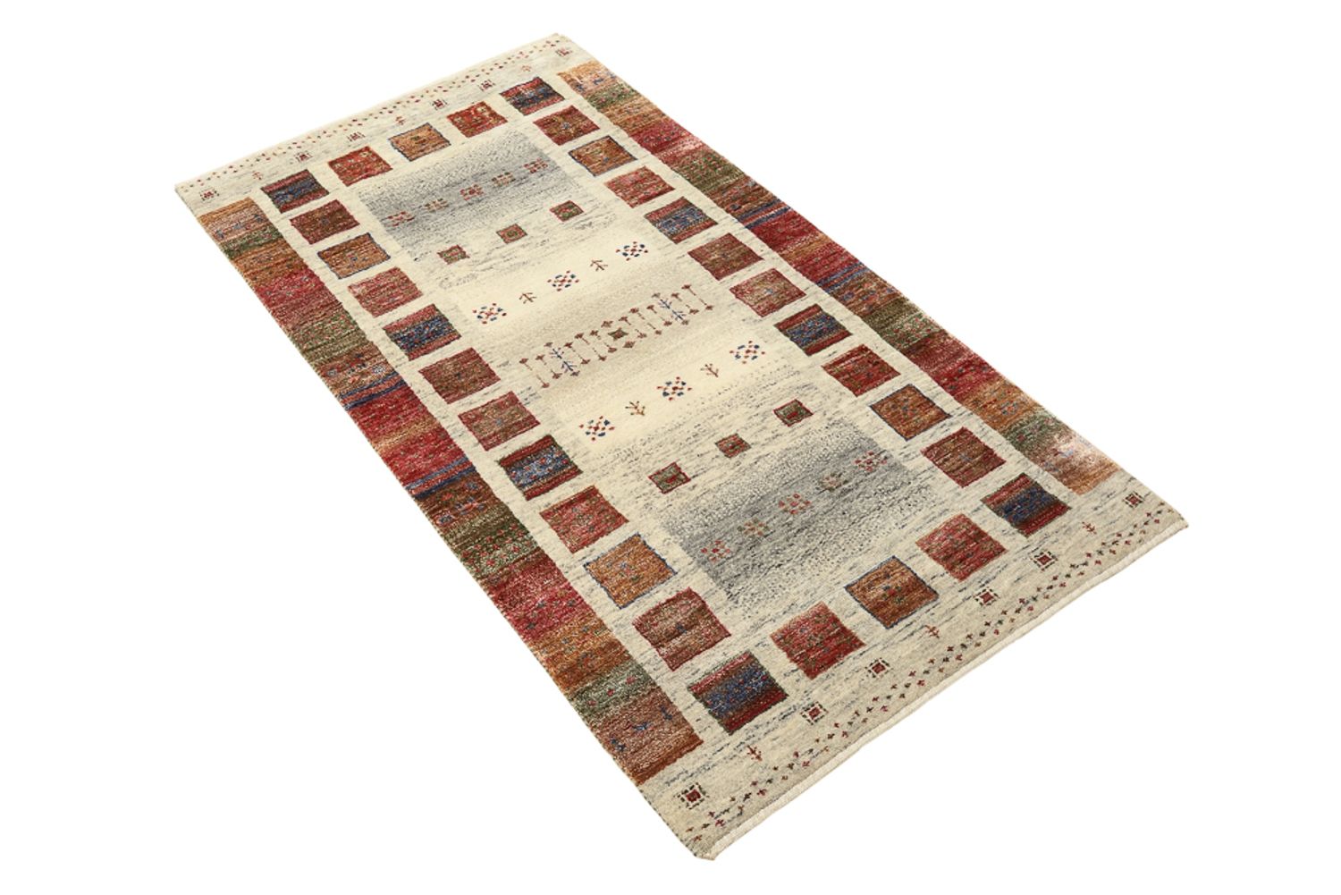 Alfombra Gabbeh - Loribaft Indus - 141 x 76 cm - multicolor
