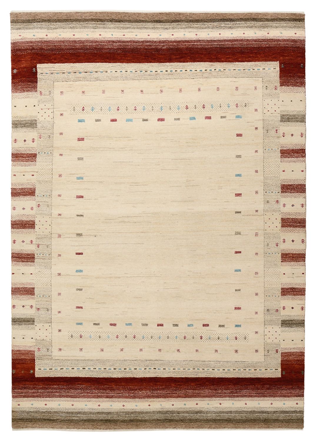 Alfombra Gabbeh - Loribaft Indus - 239 x 169 cm - beige claro