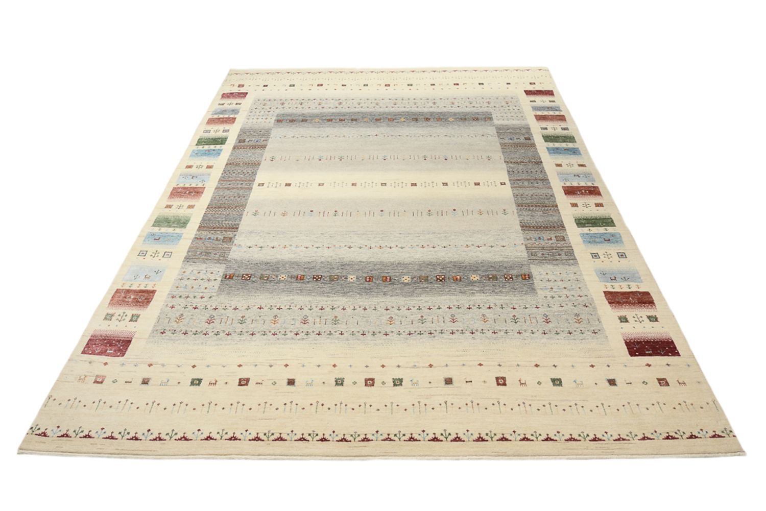 Alfombra Gabbeh - Loribaft Indus - 351 x 248 cm - beige claro