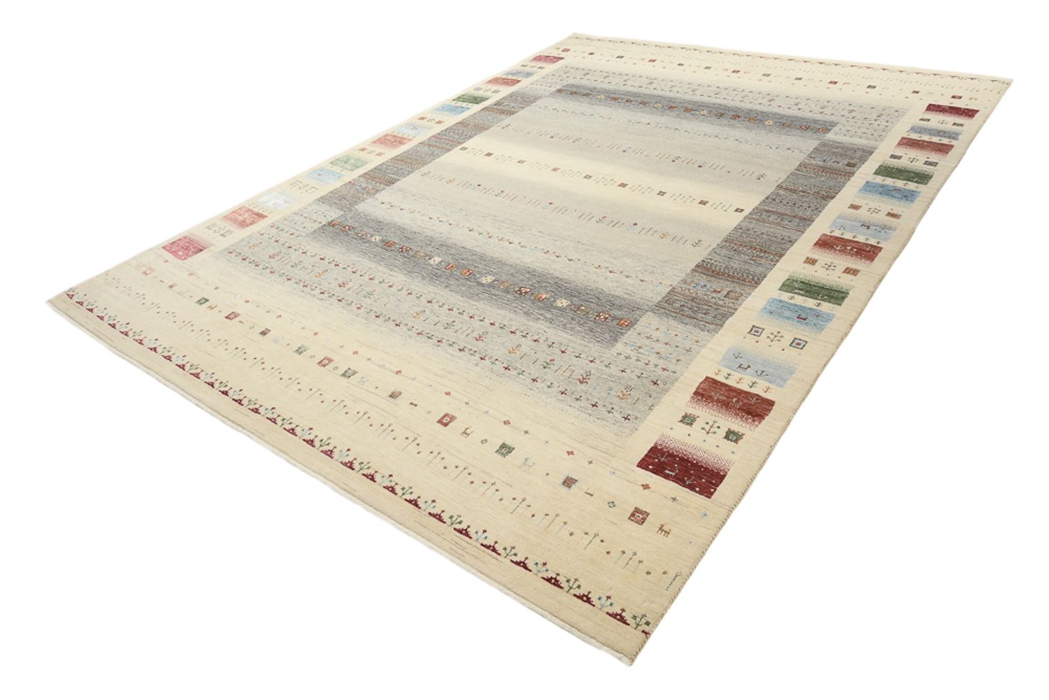 Alfombra Gabbeh - Loribaft Indus - 351 x 248 cm - beige claro