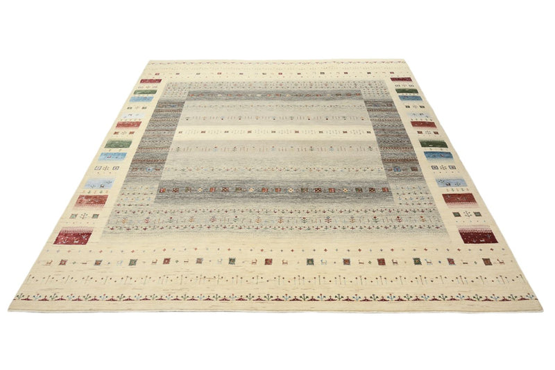 Alfombra Gabbeh - Loribaft Indus - 304 x 251 cm - beige claro