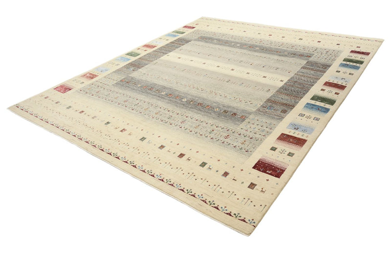 Alfombra Gabbeh - Loribaft Indus - 304 x 251 cm - beige claro