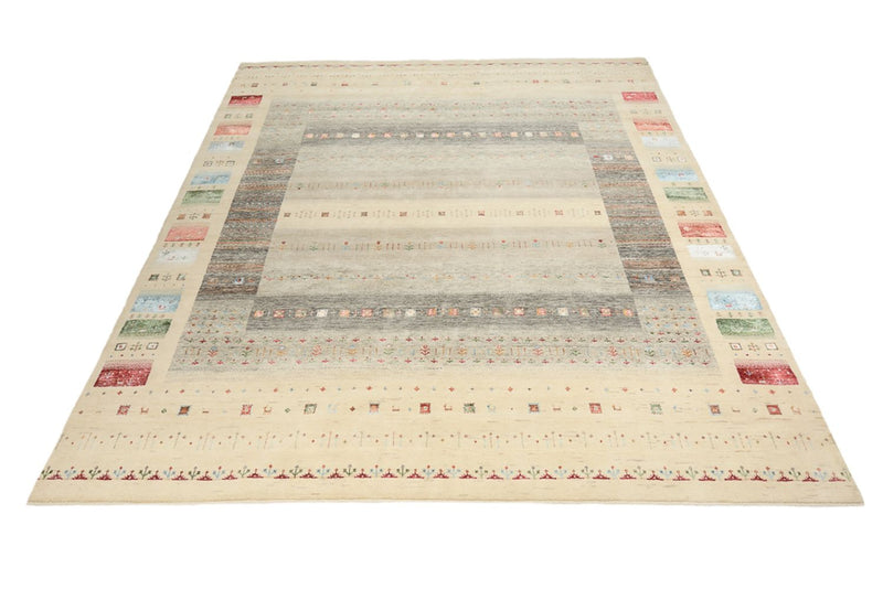 Alfombra Gabbeh - Loribaft Indus - 304 x 251 cm - beige claro