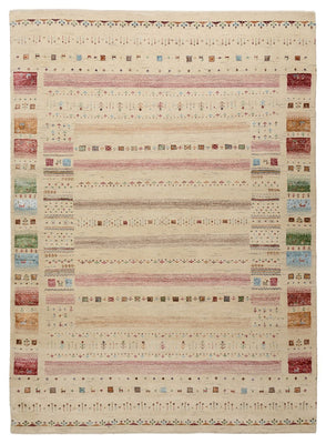 Alfombra Gabbeh - Loribaft Indus - 239 x 174 cm - beige claro