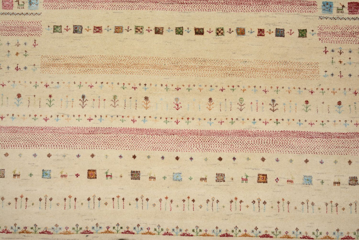 Alfombra Gabbeh - Loribaft Indus - 239 x 174 cm - beige claro