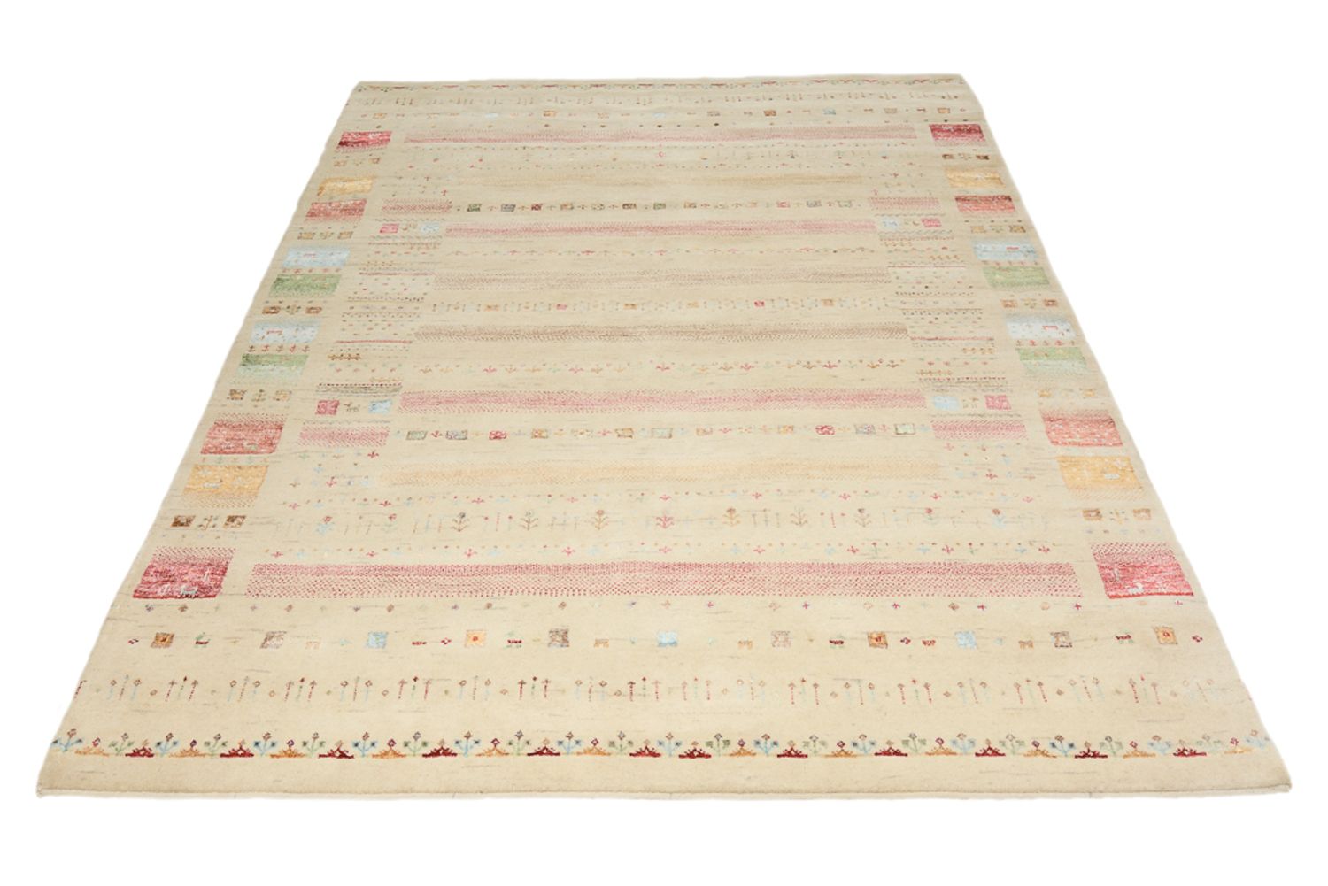 Alfombra Gabbeh - Loribaft Indus - 239 x 174 cm - beige claro