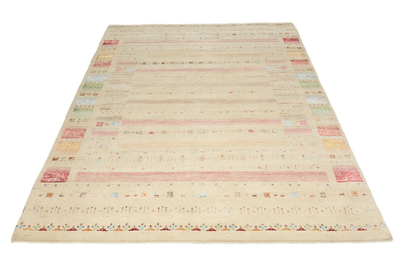 Alfombra Gabbeh - Loribaft Indus - 239 x 174 cm - beige claro