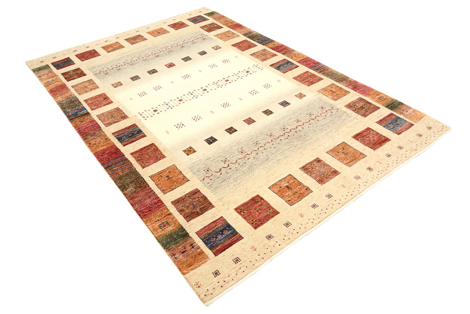 Alfombra Gabbeh - Loribaft Indus - 242 x 168 cm - multicolor