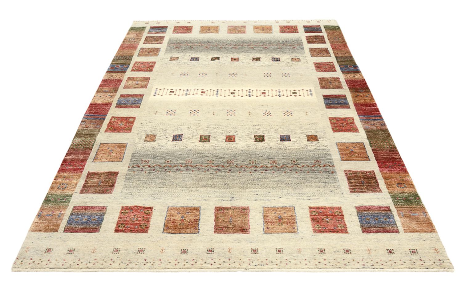 Alfombra Gabbeh - Loribaft Indus - 241 x 176 cm - multicolor