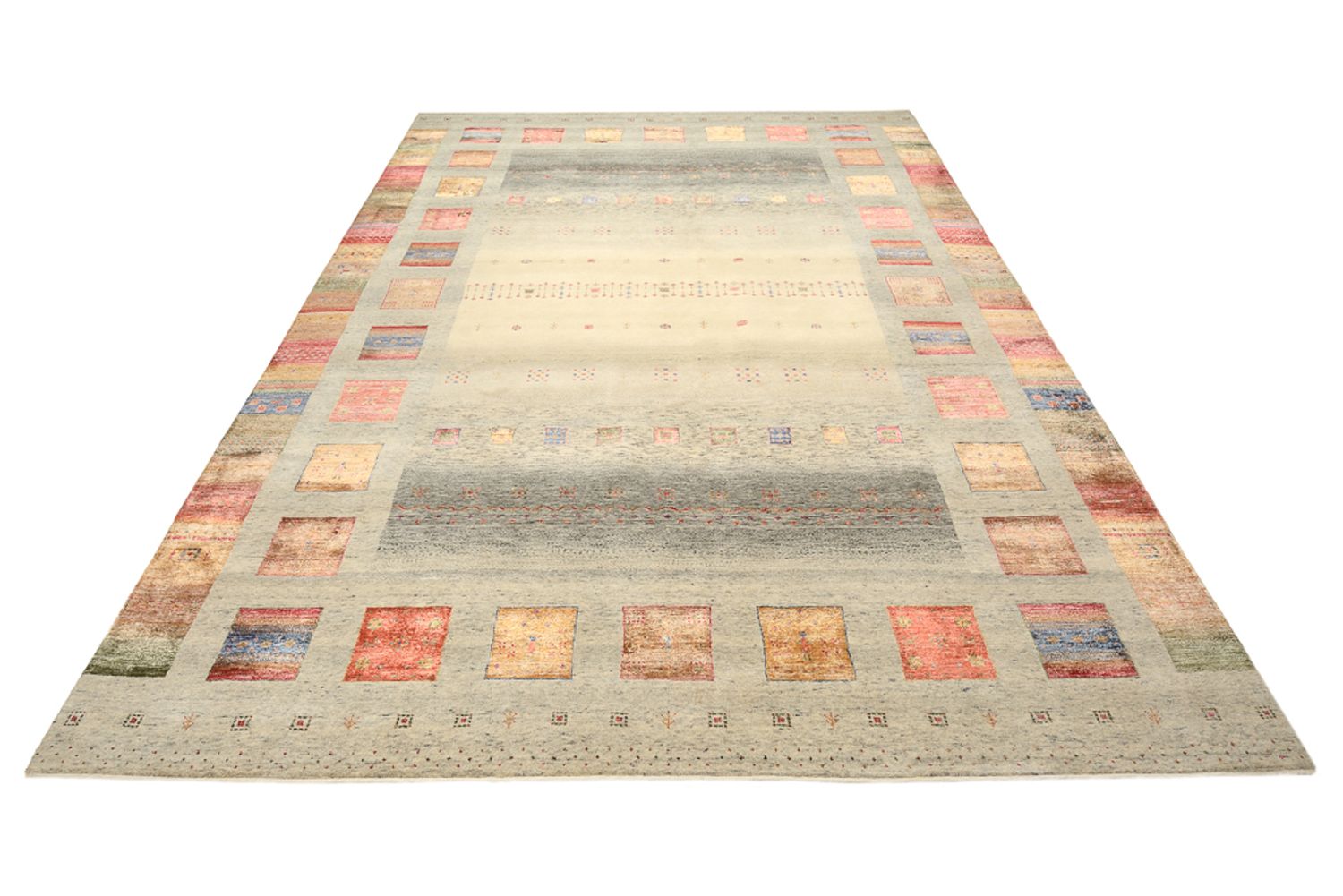 Alfombra Gabbeh - Loribaft Indus - 341 x 248 cm - multicolor
