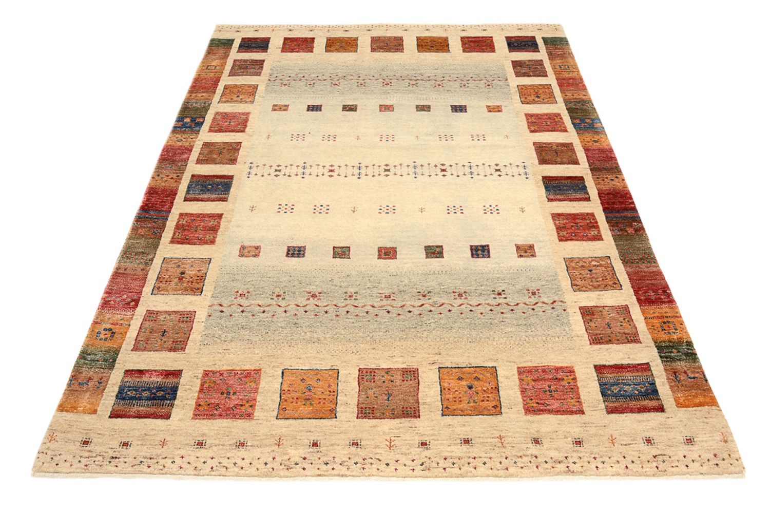 Alfombra Gabbeh - Loribaft Indus - 207 x 148 cm - multicolor