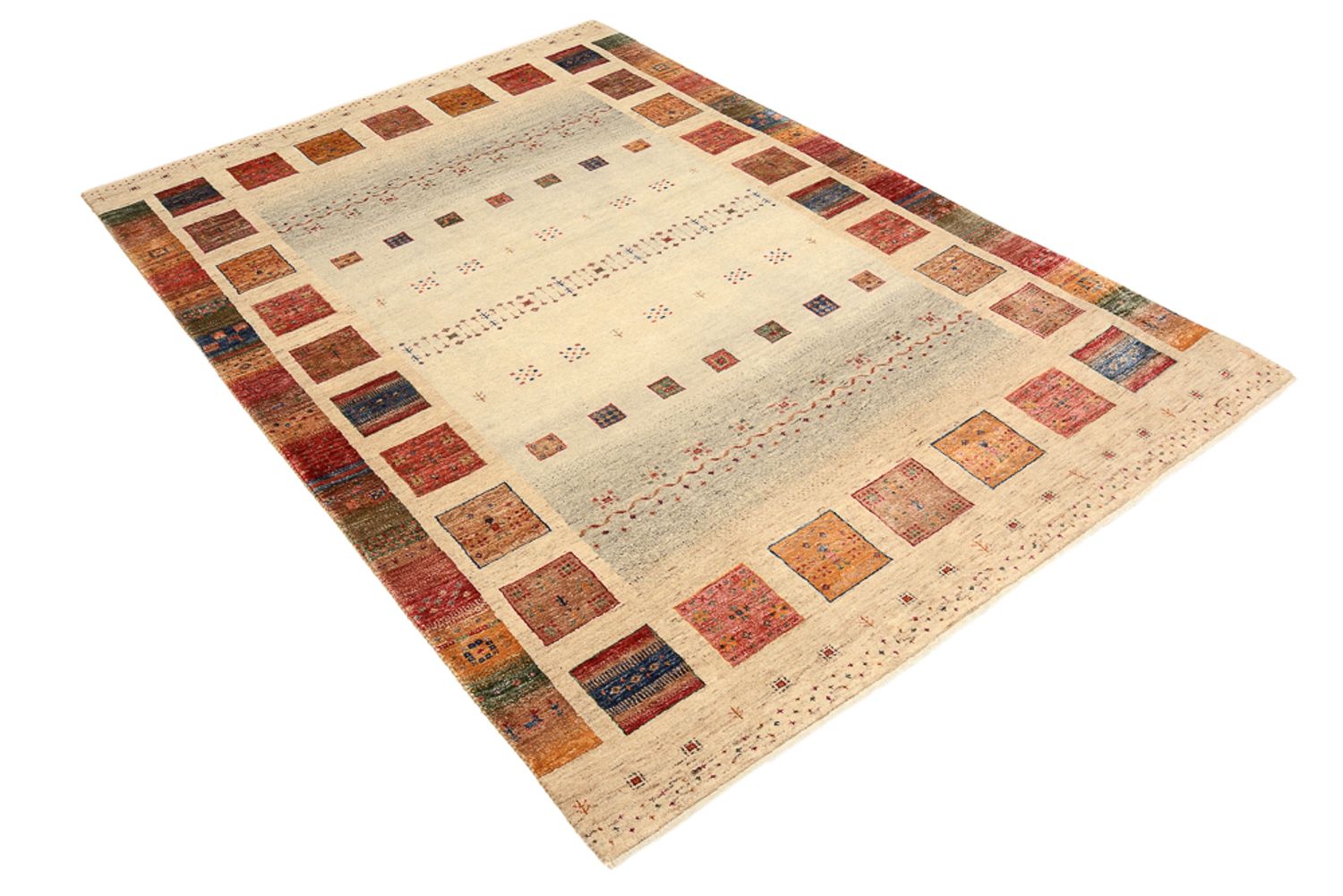 Alfombra Gabbeh - Loribaft Indus - 207 x 148 cm - multicolor
