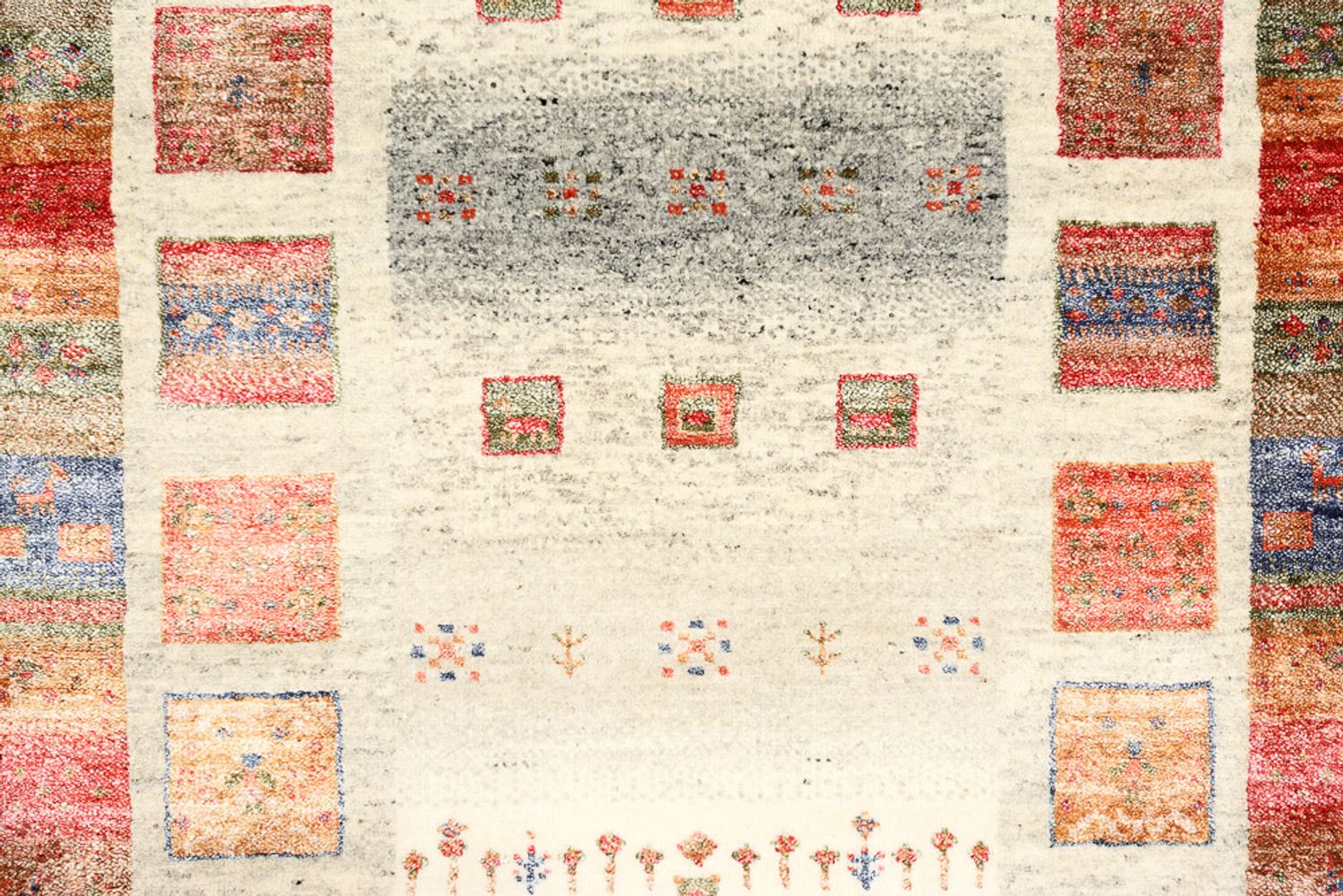 Alfombra de pasillo Alfombra Gabbeh - Loribaft Indus - 247 x 82 cm - multicolor