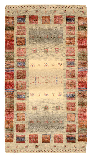 Alfombra Gabbeh - Loribaft Indus - 139 x 76 cm - multicolor