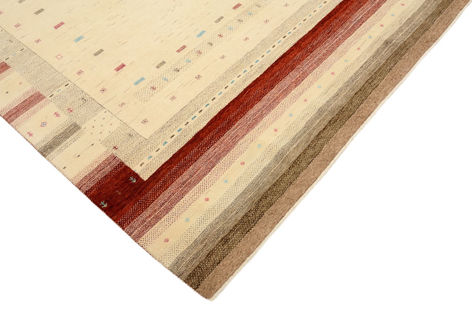 Alfombra Gabbeh - Loribaft Indus - 299 x 210 cm - beige claro