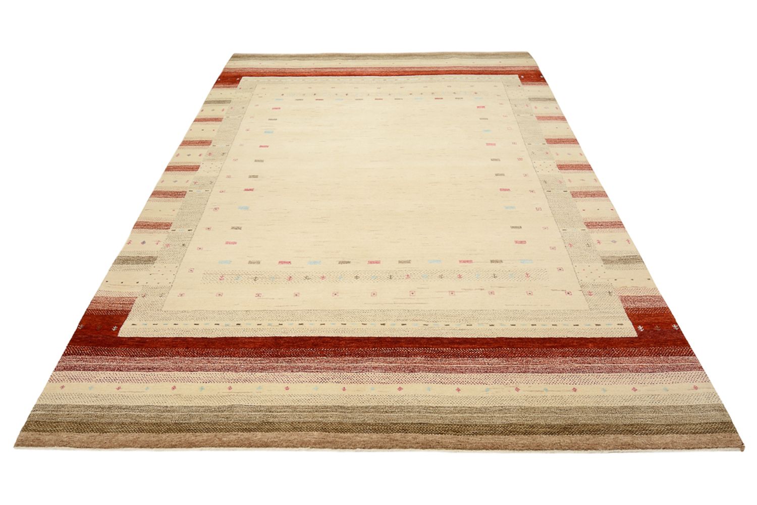 Alfombra Gabbeh - Loribaft Indus - 299 x 210 cm - beige claro
