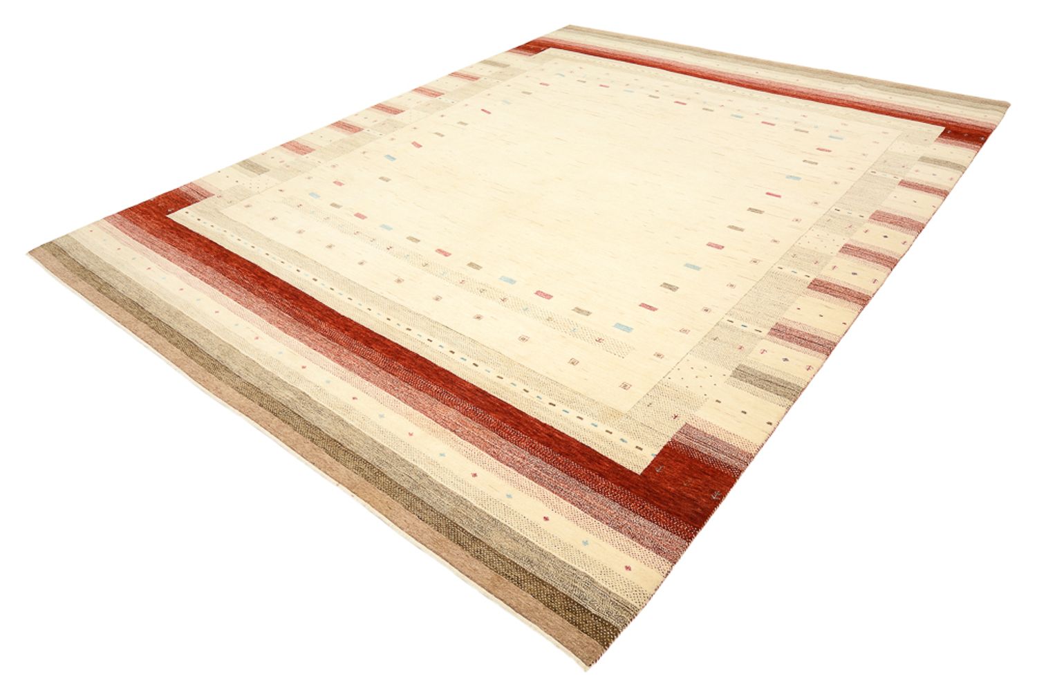 Alfombra Gabbeh - Loribaft Indus - 342 x 254 cm - beige claro