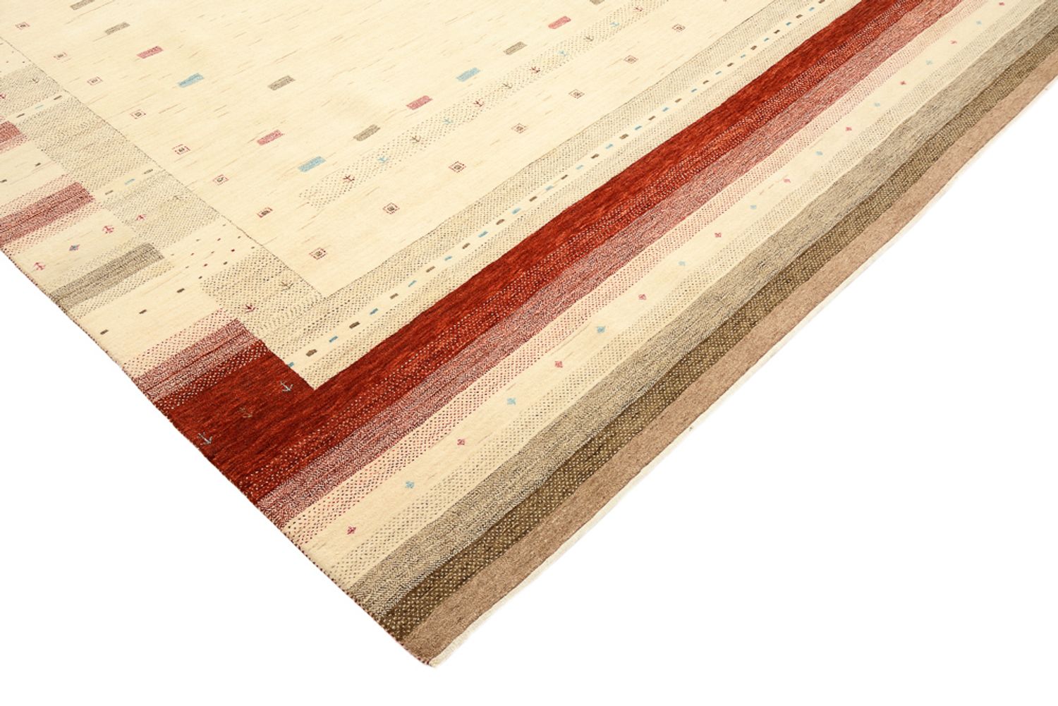 Alfombra Gabbeh - Loribaft Indus - 342 x 254 cm - beige claro