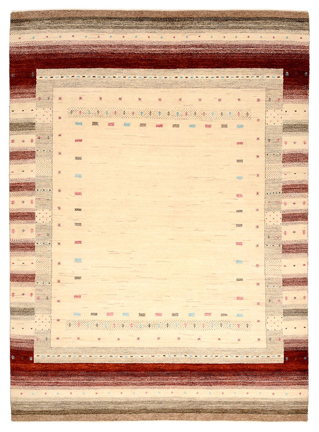 Alfombra Gabbeh - Loribaft Indus - 240 x 175 cm - beige claro