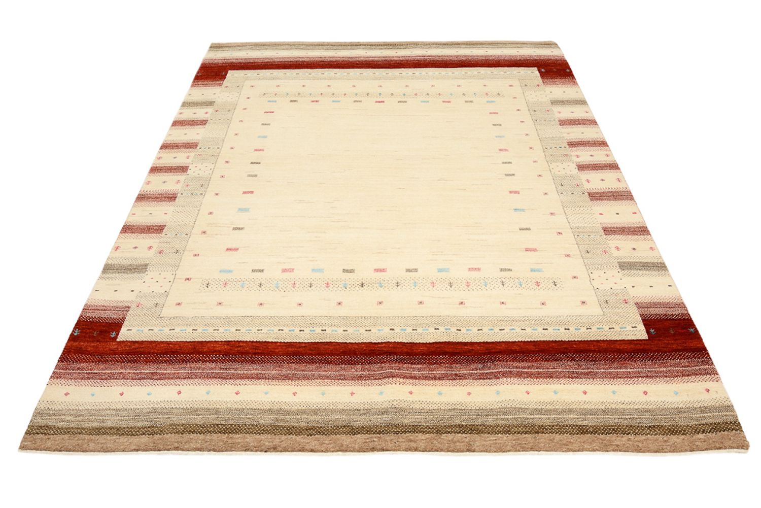 Alfombra Gabbeh - Loribaft Indus - 240 x 175 cm - beige claro