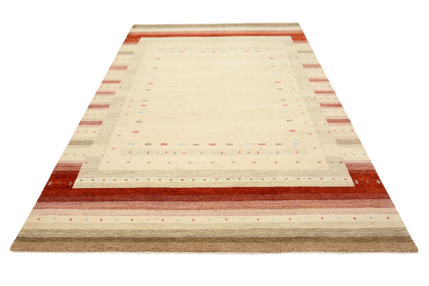 Alfombra Gabbeh - Loribaft Indus - 304 x 205 cm - beige claro