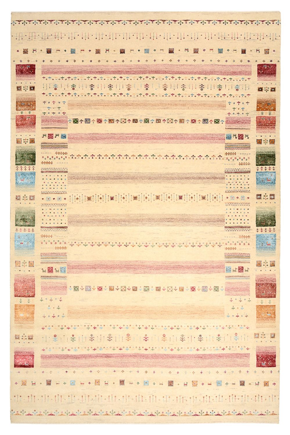 Alfombra Gabbeh - Loribaft Indus - 304 x 200 cm - multicolor