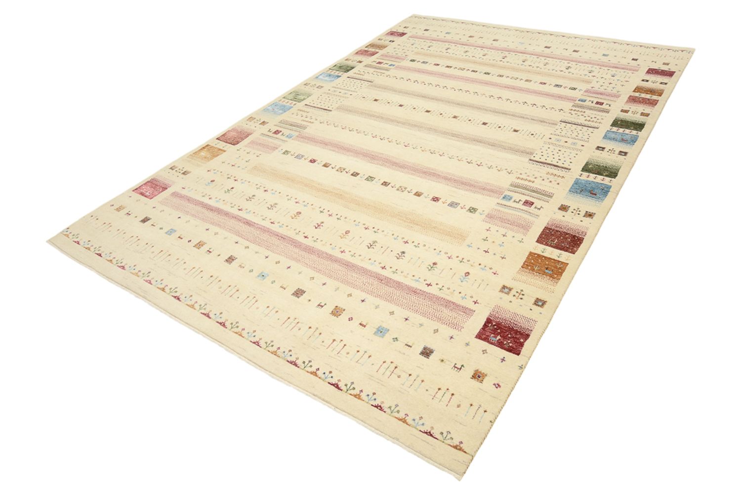 Alfombra Gabbeh - Loribaft Indus - 304 x 200 cm - multicolor